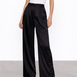 Zara Black Satin Wide-Leg Dress  Pants NEW WITH TAGS women’s Medium